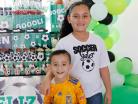 Junto a su hermana Andrea
