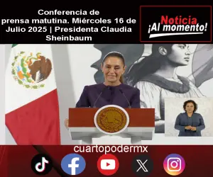 Conferencia de prensa matutina. Miércoles 16 de Julio 2025 | Presidenta Claudia Sheinbaum