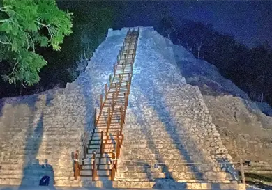 Pirámide Nohoch Mul estrena escalinata