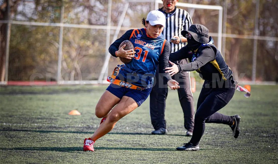 Este sábado se disputará una intensa jornada de tochito en la Liga Uniflag en el emparrillado de la Unicach. Cortesía