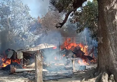 Incendio acaba con vivienda en Las Delicias