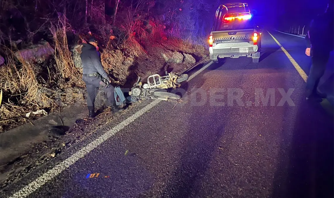 El motorista se accidentó en la carretera a Tzimol; aparentemente estaba ebrio. Juan Orel / CP