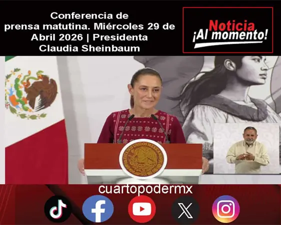 Conferencia de prensa matutina. Miércoles 29 de Abril 2026 | Presidenta Claudia Sheinbaum