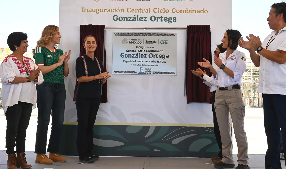 Sheinbaum Pardo inaugura Central Ciclo Combinado “González Ortega” en Mexicali, Baja California. Cortesía