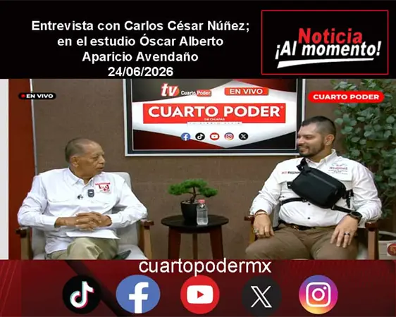 Entrevista con Carlos César Núñez; en el estudio Óscar Alberto Aparicio Avendaño