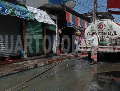 Sofocan incendio en zapatería en Huixtla