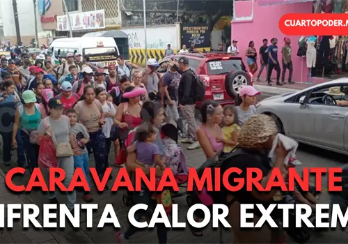 Afectan altas temperaturas a caravana