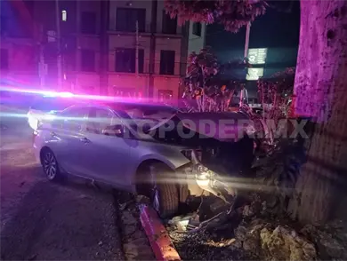 Se estrella en un árbol por exceso de velocidad