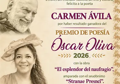 Premio Óscar Oliva ya tiene ganadora Premio Óscar Oliva ya tiene ganadora