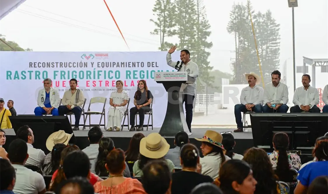 El gobernador Eduardo Ramírez inauguró la reconstrucción y el equipamiento del rastro frigorífico regional. CP