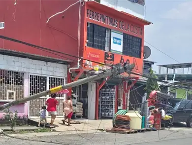 Derriba postes de telefonía y alumbrado