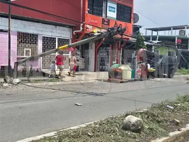 Derriba postes de telefonía y alumbrado