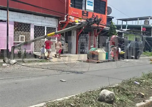 Derriba postes de telefonía y alumbrado