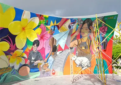Crean mural en el Parque de la Juventud