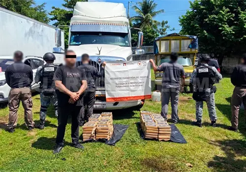 Aseguran 171 kilos de cocaína en tráiler
