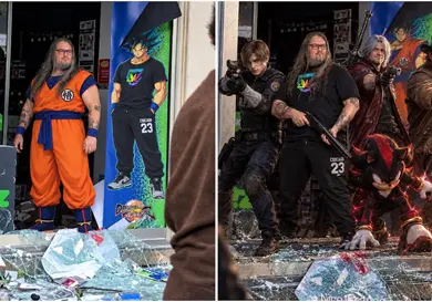 Defiende su tienda durante protestas