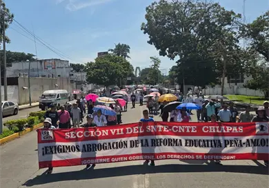 Maestros del Soconusco se manifestarán en Tuxtla