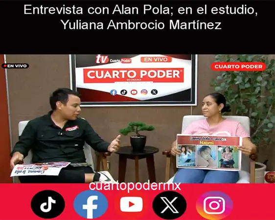 Entrevista con Alan Pola; en el estudio, Yuliana Ambrocio Mart&iacute;nez